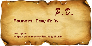 Paunert Demjén névjegykártya